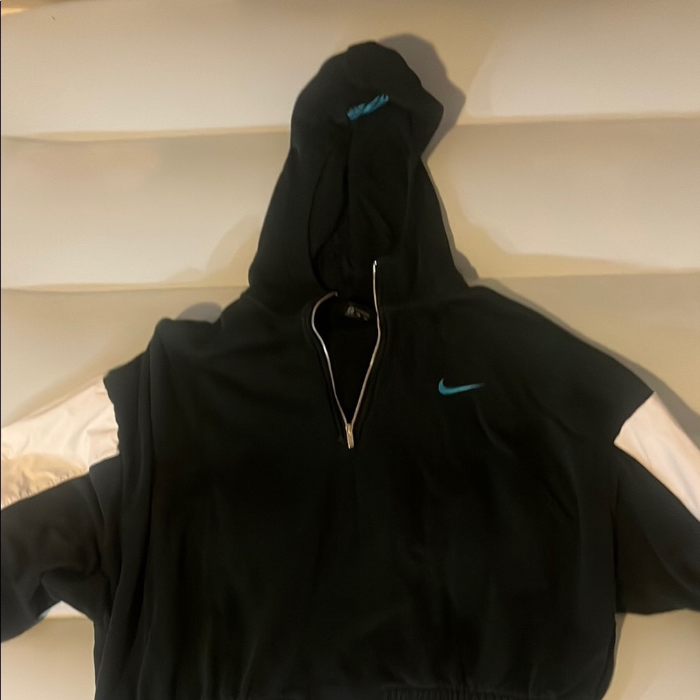 Nike Black Hoodie with Teal Logo